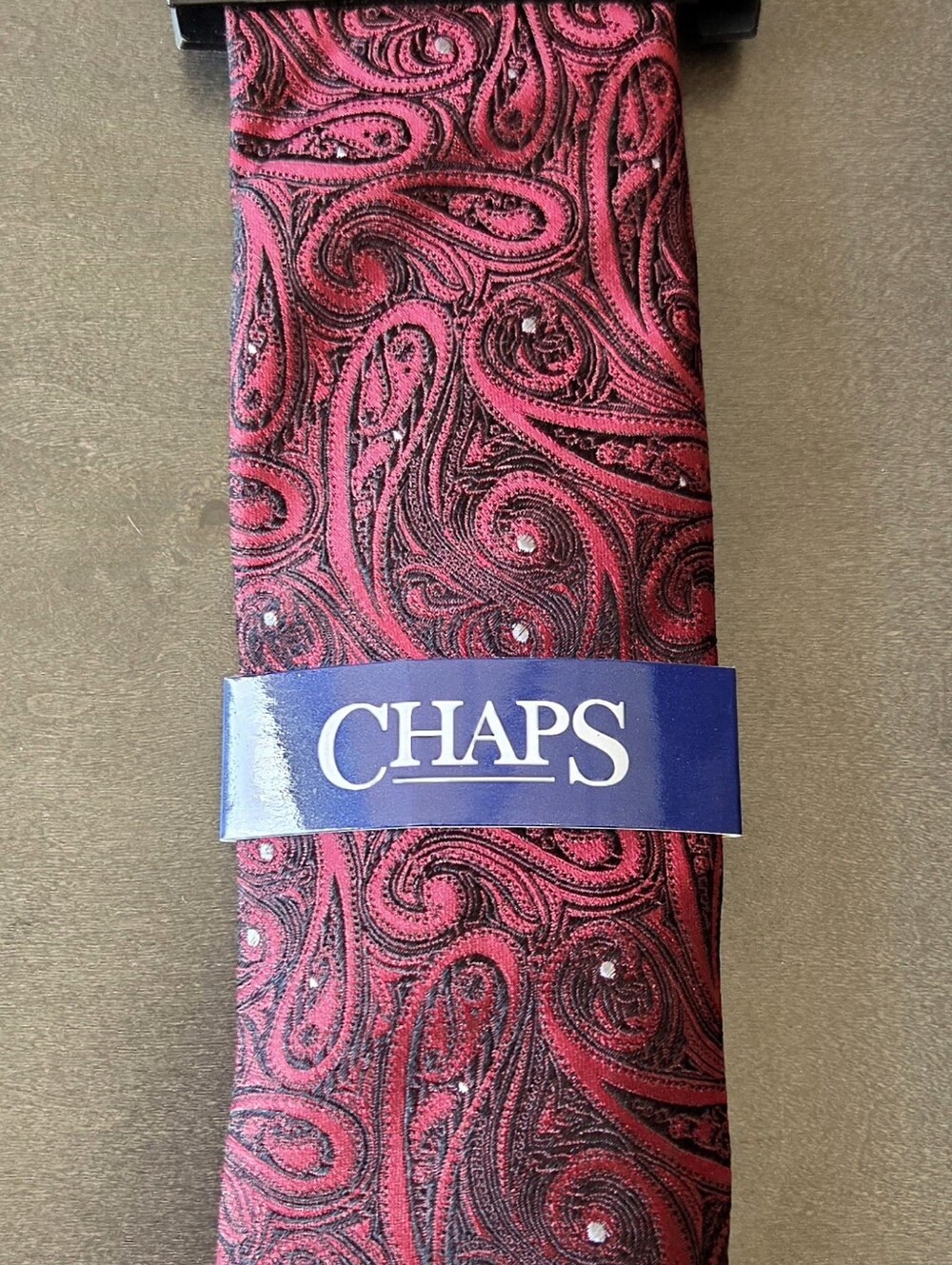 Chaps Men's Deep Red Paisley Silk Necktie NWT | Classic Formal Wear
